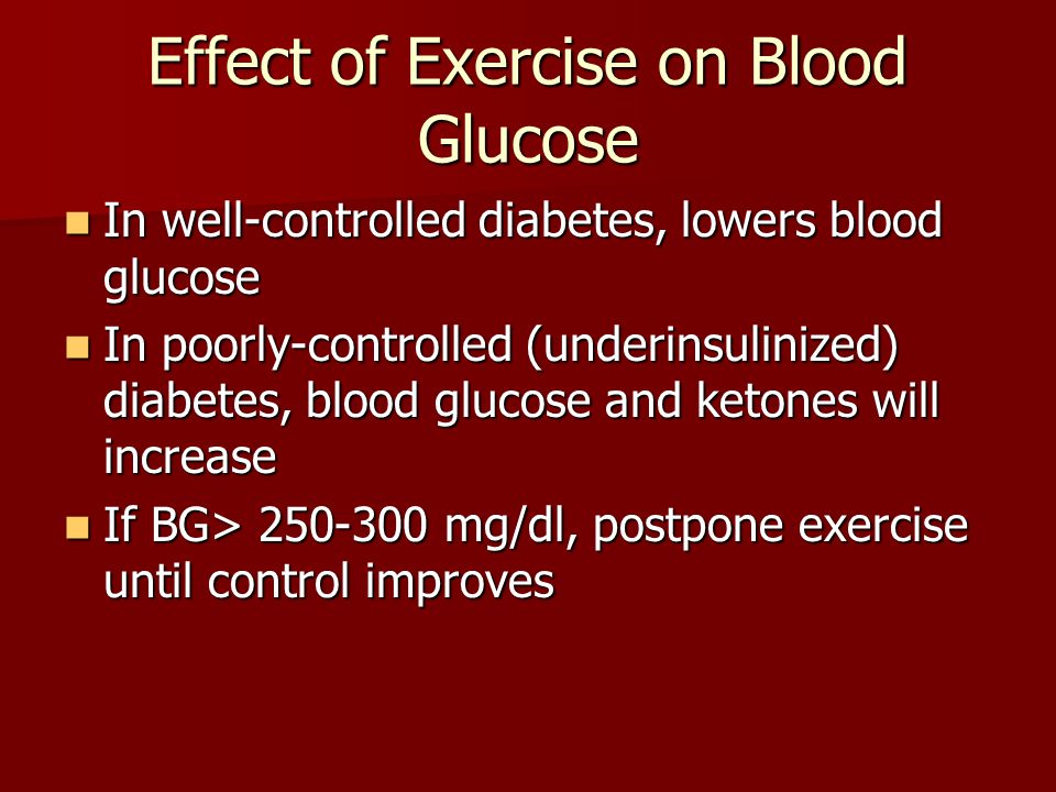 The effect of exercise on blood